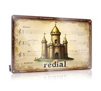FZFN Metal Signs For Home Bar Medieval Castle Melody: A Fantasy Musical Journey Tin Sign Tin Metal Bar Signs Office Tin Sign(30X40CM)
