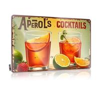 FZFN Metal Tin Sign Retro Vintage Aperol Cocktails: A Refreshing Orange Elixir Tin Sign Cave Man Bar Metal Sign Funny(30X40CM)