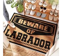 FZFN Mud Mat Entry Way | Cheap, Beware Of Labrador - Water Proof/Diamond - Heavy Outdoor Rug Wind Resistant, Wave & Farmhouse Door(50X80CM)