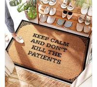 FZFN Non Slip Rubber Outdoor Rug - Keep Calm And Don't Kill The Patients Toilet | Runway - Large Welcome Mat Front Door/Coir Door & Western Door For Outdoor Balcony(40X60CM)