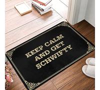 FZFN Nonslip Bath Anti Fatigue Bath Mats - Keep Calm And Get Schwifty Personalized Door Outside Non Skid Indoor Outdoor For Livingroom(50X80CM)