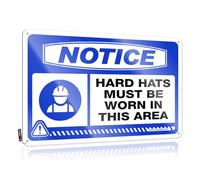 FZFN Notice Hard Hats Must Be Worn In This Area Plaques Outside Fall Decor Decorative | Handmade Nice Hanging Art For Outdoor Living Room(20X30CM)