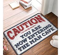 FZFN Outdoor Doormat Caution! You Are Now Entering The Man Cave Rug Welcome Indoor Mat Plain Welcome Mat(40X60CM)