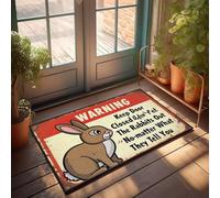 FZFN Outdoor Doormats Keep Door Closed! Don't Let The Rabbits Out No Matter What They Tell You, Farmhouse Bath Outdoor Plastic Super Absorbent Bath Floor Mat For Coffee Living Room(50X80CM)