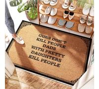 FZFN Outdoor Layering Buffalo Check Rustic Doormat | Guns Don't Kill People, Dads With Pretty Daughters Kill People - Laundry Floor & Keep Off/Outdoor Weatherproof - Front Door Mat(65X90CM)