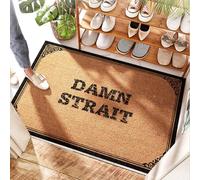 FZFN Outdoor Mat Funny Bathroom | Runner, Damn Strait - Thin Door/Floral Welcome - Large Welcome Mats For Front Door, Kitchen Rubber & Outside Patio(50X80CM)
