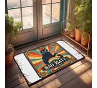FZFN Outdoor Spring Rug Bad Katy Lounge: A Whimsical Cat-Themed Cocktail Bar Doormat Decor For Bedroom Front Door Mats Outdoor Large(50X80CM)
