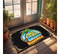 FZFN Outdoor Spring Rug Santa Cruz Boardwalk: A Tropical Paradise By The Sea Doormat Decor For Bedroom Front Door Mats Outdoor Large(50X80CM)