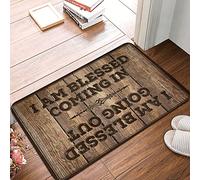 FZFN Outdoor Winter Rug I Am Blessed Coming In And Going Out Rug Vintage Decor Front Door Mats Outdoor Large(65X90CM)