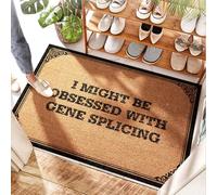 FZFN Outside Patio Rubber Backing Rustic Doormat - I Might Be Obsessed With Gene Splicing | Shaped/Heavy Duty Door - Half Moon Door Mat Outdoor For Bedside, Western Door(40X60CM)
