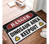 FZFN Outside Rugs For Front Door Danger Dinosaur Area Keep Out Rug Fall Door Decorations Large Outdoor Mats For Front(50X80CM)