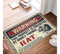 FZFN Outside Rugs For Front Door Warning This Property Is Protected By A Highly Trained Rat Rug Classroom Welcome Mat Fall Front Door Mat(50X80CM)