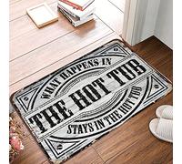 FZFN Outside Rugs For Front Door What Happens In The Hot Tub Stays In The Hot Tub Rug Plain Outdoor Mat Lake House Decor(40X60CM)