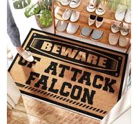 FZFN Oversized Door Outdoor Outdoor Mat | Seashell/Beware Of Attack Falcon - Rectangle & Work - Funny Door Mat Outside Entrance, Gripper(65X90CM)