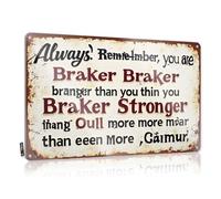 FZFN Personalized Bar Signs Always Remember: Braker Branger Than You Think! Tin Sign Decor For Man Cave Mancave Accessories Men(30X40CM)