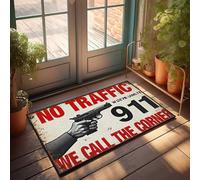FZFN Plain Doormat For Crafts 911: When Traffic Laws Don'T Apply, We Call The Shots Doormat Vintage Bar Decor Large Bath Mat(40X60CM)