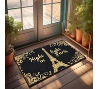 FZFN Plain Doormat For Crafts An Evening Illuminated: A Night In Paris Poster Doormat Vintage Bar Decor Large Bath Mat(50X80CM)
