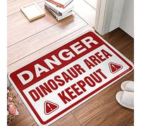 FZFN Plain Doormat For Crafts Danger Dinosaur Area Keep Out Rug Welcome Mat Outdoor Funny Playroom Furniture(50X80CM)