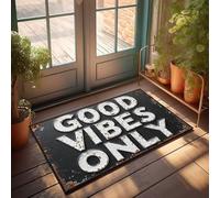 FZFN Plain Doormat For Crafts Vintage Sign: Good Vibes Only Retro Decor Doormat Rustic Bathroom Rugs Office Decor For Men(50X80CM)