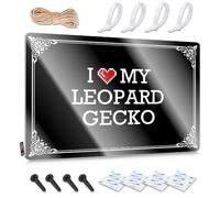 FZFN Plain, Poster Funny Essentials Wall Decor, Beautiful Rustic Metal Tin Sign For Man Cave | Home Holiday Gift Custom I Love My Leopard Gecko(20X30CM)
