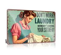 FZFN Playroom Decor Funny Cool Wall Decor - Laundry Day: No One's Doing Your Sitter! Rustic Wall Art Designer Easy Hang For Garage(30X40CM)