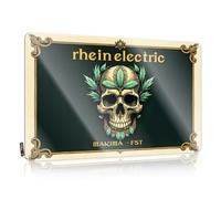 FZFN Pool Signs And Decor Outdoor Rhein Electric: Makima - Fst Skull With Green Leaves Tin Sign Small Sign Tin Signs Warning(30X40CM)