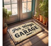 FZFN Porch Rugs Outdoor Vintage Garage Sign: Per Ways In The Garage Doormat Retro Rug Farmhouse Kitchen Rug Set(50X80CM)