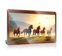 FZFN Poster Men Bedroom Decor Vintage Style | Five Horses Gallop Across A Grassy Field At Sunset. Preppy Custom Home Decor(20X30CM)