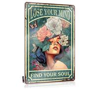 FZFN Posters Fun Waterproof Artwork, Indie Retro Print For Cafe Pub Work | Winter Pre-drilled Custom Lose Your Mind Find Your Soul(30X40CM)
