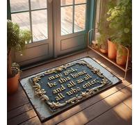 FZFN Retro Area Rug May God Bless This Home And All Who Enter Doormat Home Sweet Home Rug Door Mats For Home Entrance In(50X80CM)