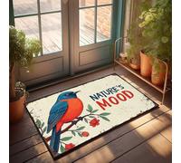 FZFN Retro Area Rug Nature'S Mood: A Vibrant Bird On Blossoming Branch Doormat Home Sweet Home Rug Door Mats For Home Entrance In(50X80CM)