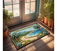 FZFN Retro Area Rug Scenic Journey Along The Pacific Coast Highway Doormat Home Sweet Home Rug Door Mats For Home Entrance In(50X80CM)