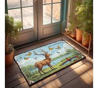 FZFN Retro Area Rug State Animals Of Texas: A Vibrant Wildlife Scene Doormat Home Sweet Home Rug Door Mats For Home Entrance In(65X90CM)