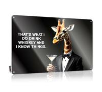 FZFN Retro Decor Rustic Wall Poster, Home Bar Accessories Funny Quote Design For Days Garage | Soft Bath Anti-rust Metal That's What I Do. Drink Whiskey And I Know Things(30X40CM)