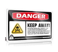 FZFN Retro Tin Metal Sign, Fun Essentials Danger Keep Away Rotating Driveline Contact Can Cause Death | Farmhouse Outdoor Bar Decor(30X40CM)