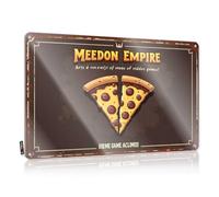 FZFN Retro Tin Signs Meedon Empire: A Slice Of Fun In Every Game! Tin Sign Funny Garage Bar Signs Sarcastic Metal Signs(30X40CM)