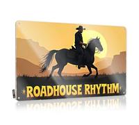 FZFN Room Signs For Bedroom Rodeo Rhythm: Sunset Ride Adventure Tin Sign Vintage Metal Signs Funny Bar Signs For Home Bar W(20X30CM)