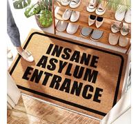 FZFN Rubber Backing Door Mat Muscle Halloween Decor No Exit Insane Asylum Entrance Only - Spring Front Door | Front Door Rug Indoor Entrance/Watermelon Kitchen Decor - Striped &(65X90CM)