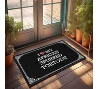 FZFN Rug Fall Outdoor Decorations Low Profile - I Love My African Spurred Tortoise Foam Bath Square Bathroom Easy Clean Durable For Adults(50X80CM)