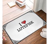 FZFN Rug Throw I Love Lutefisk | Ultra Waterproof Bathroom Room Decore Carpet Ideal For Math Home Decor(40X60CM)
