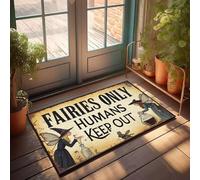 FZFN Runner Backyard Bar Decor Non Slip | Fairies Only: Humans Keep Out. Plain Door For Science(50X80CM)