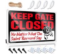 FZFN Rustic Matal Sign, Cool Bathroom Stuff Nice Keep Gate Closed No Matter What The Saint Bernard Say | Farmhouse House Decor(30X40CM)