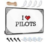 FZFN Rustic, Plaques Funny Soft Area Wall Decor, Nostalgic Rustic Metal Tin Sign For Man Cave | Terrace Holiday Gift Custom I Love Pilots(20X30CM)