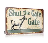 FZFN Rustic Warning Sign: Shut The Gate Or Gate Chirch The Goat Spring Porch Decor Gate Hanging | Nostalgic Decorations Ideas Vintage Metal Wall Decor(20X30CM)