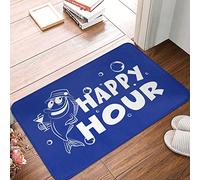 FZFN Shoes Here Mat Happy Hour Fish Royal Doormat Desk Decor For Men Winter Doormat Outdoor(65X90CM)