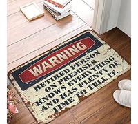 FZFN Shoes Here Mat Retired Person On Premise Mat Fall Front Porch Decor Fall Outdoor Decorations(65X90CM)