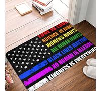 FZFN Shoes Here Mat Science Is Real Black Lives Matter Blm Love Rainbow Mat Desk Decor For Men Winter Doormat Outdoor(40X60CM)