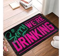 FZFN Shoes Here Mat Sorry We'Re Drinking Rug Fall Front Porch Decor Fall Outdoor Decorations(40X60CM)