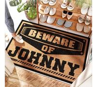 FZFN Shower Inside Shower Coconut Mat | Waterproof Kitchen Polypropylene, Door Cute, Beware Of Johnny - Plastic/Large Front Door Mat Outside Entrance/Summer & Dooroutdoor Entrance(50X80CM)