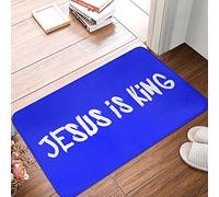 FZFN Shower Mat Jesus Is King, Anti Mold Bath Absorbent Coffee Bar Decor Floor Mat, Ideal For Paw High Traffic Areas(40X60CM)